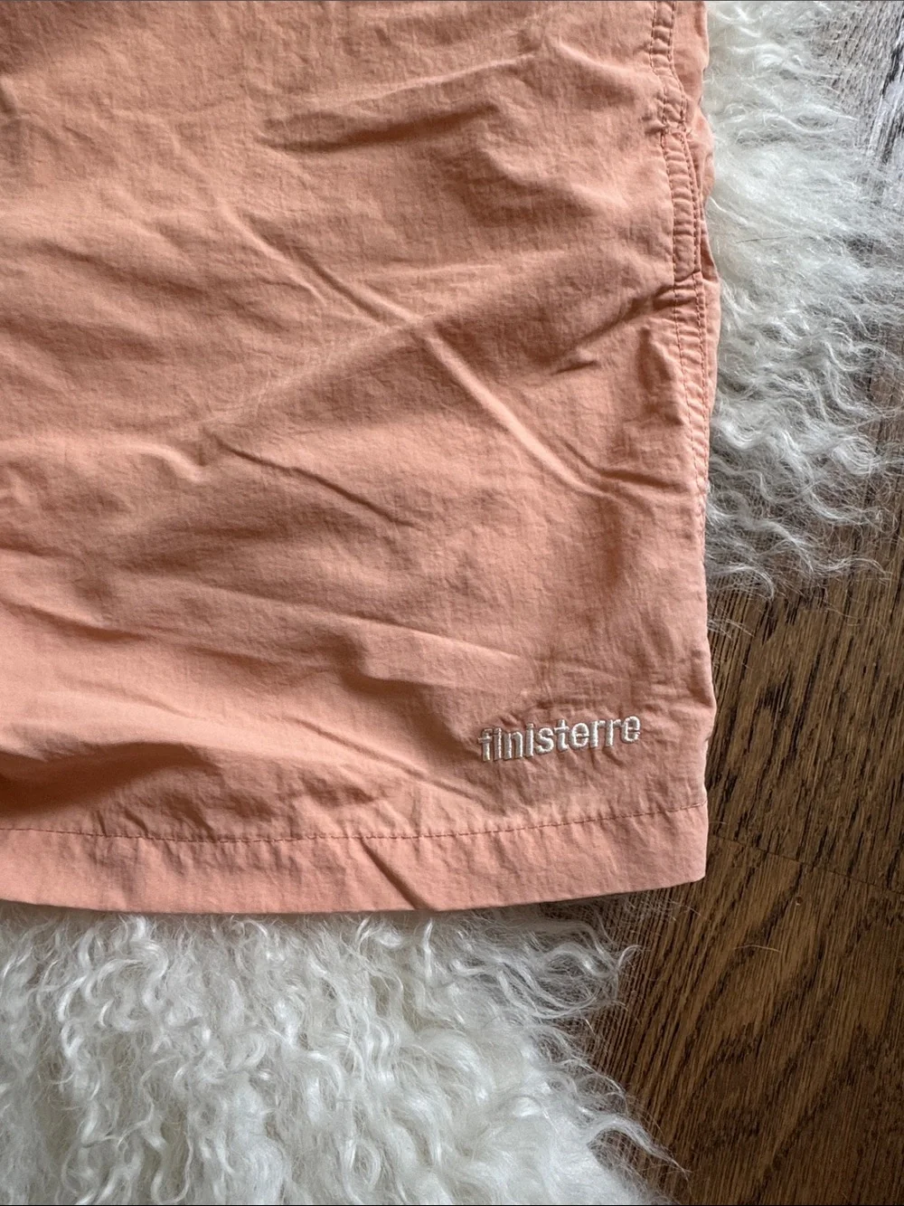 FINISTERRE, Men’s Coral-Peach Swim Trunks with Drawstring